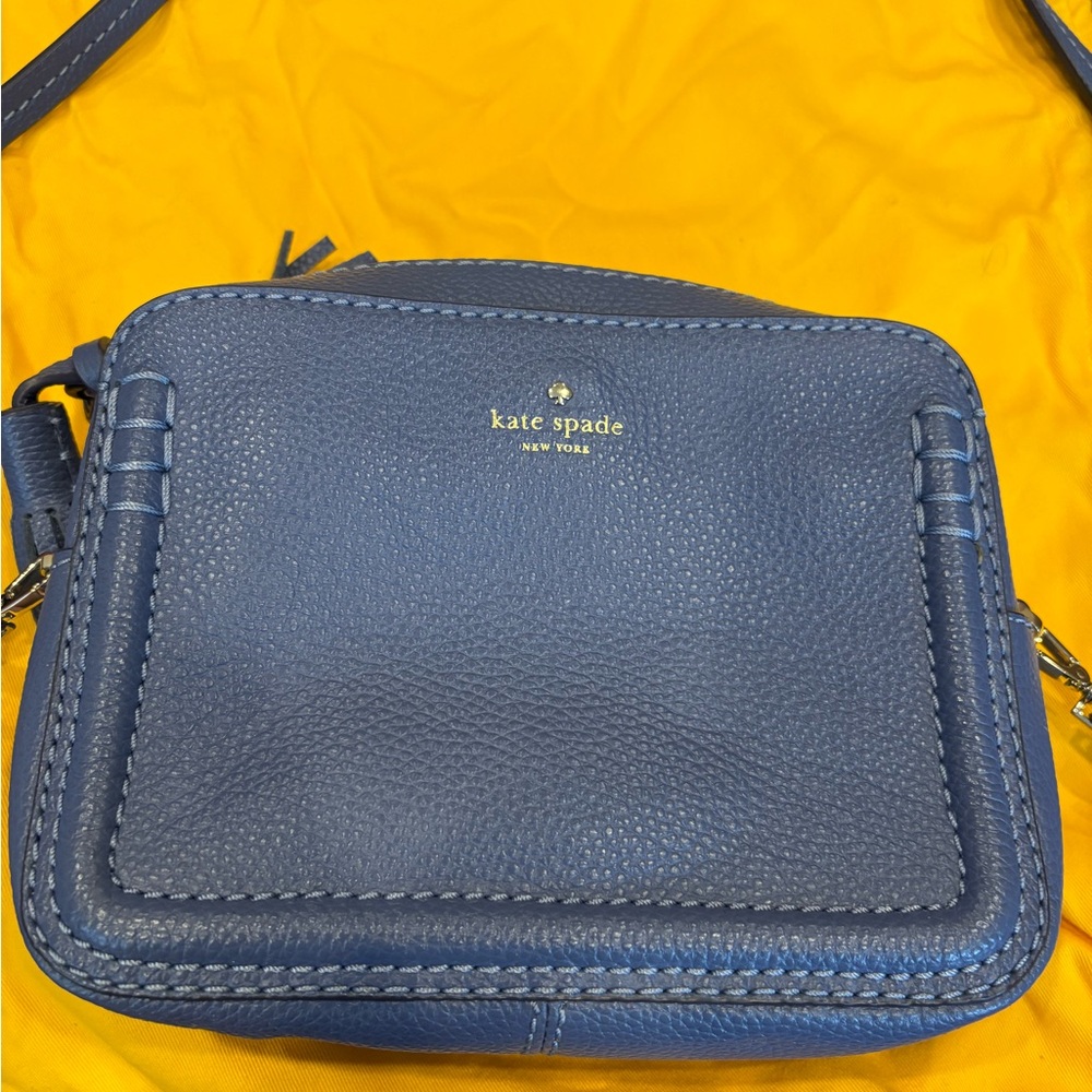 Kate Spade Blue Pebbled Leather Crossbody Bag